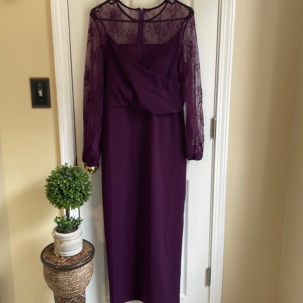 SHEIN Deep Purple Long Sleeve Dress